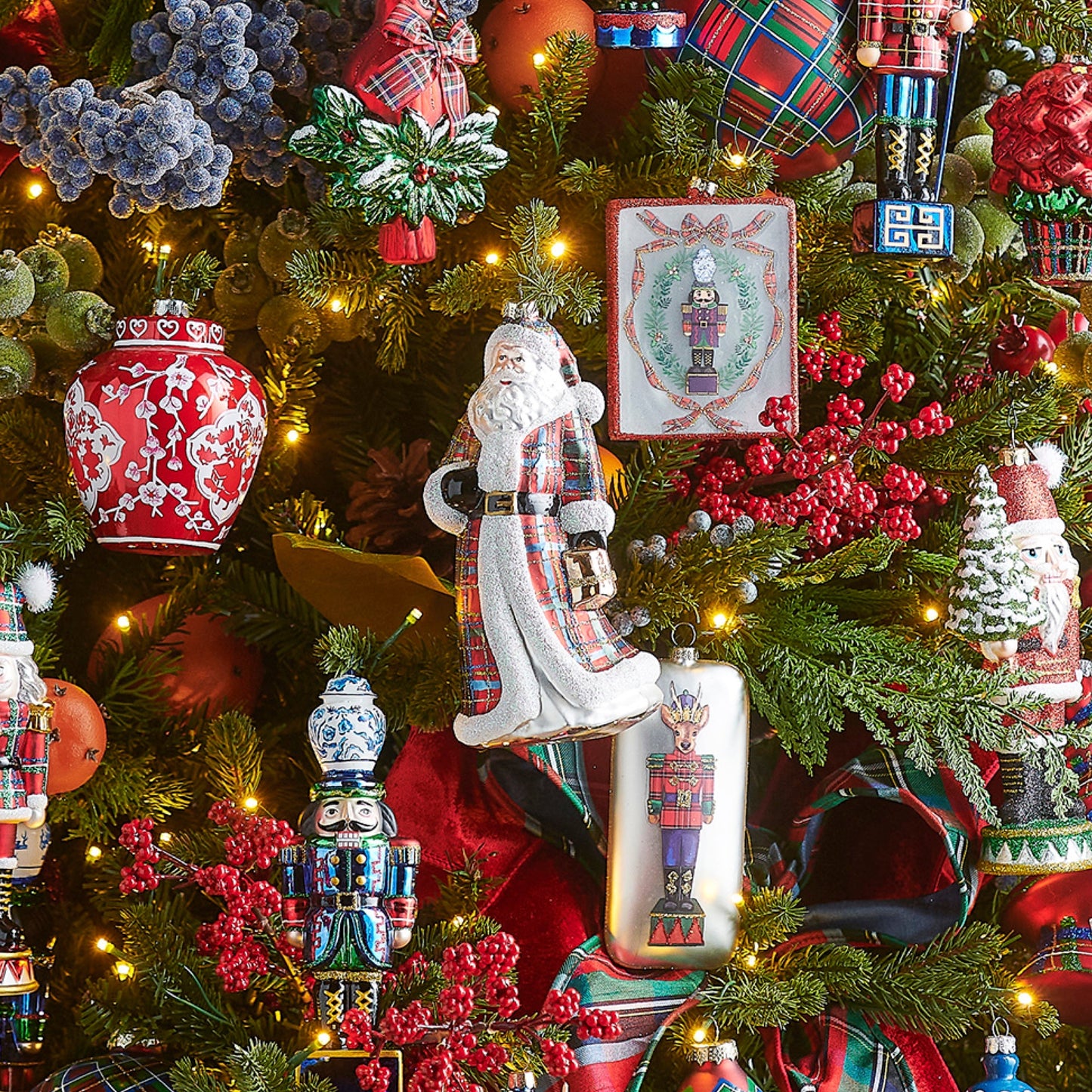 RAZ Imports 4.5" Noble Nutcrackers Glittered Red Portrait Glass Christmas Ornament - Set of 2