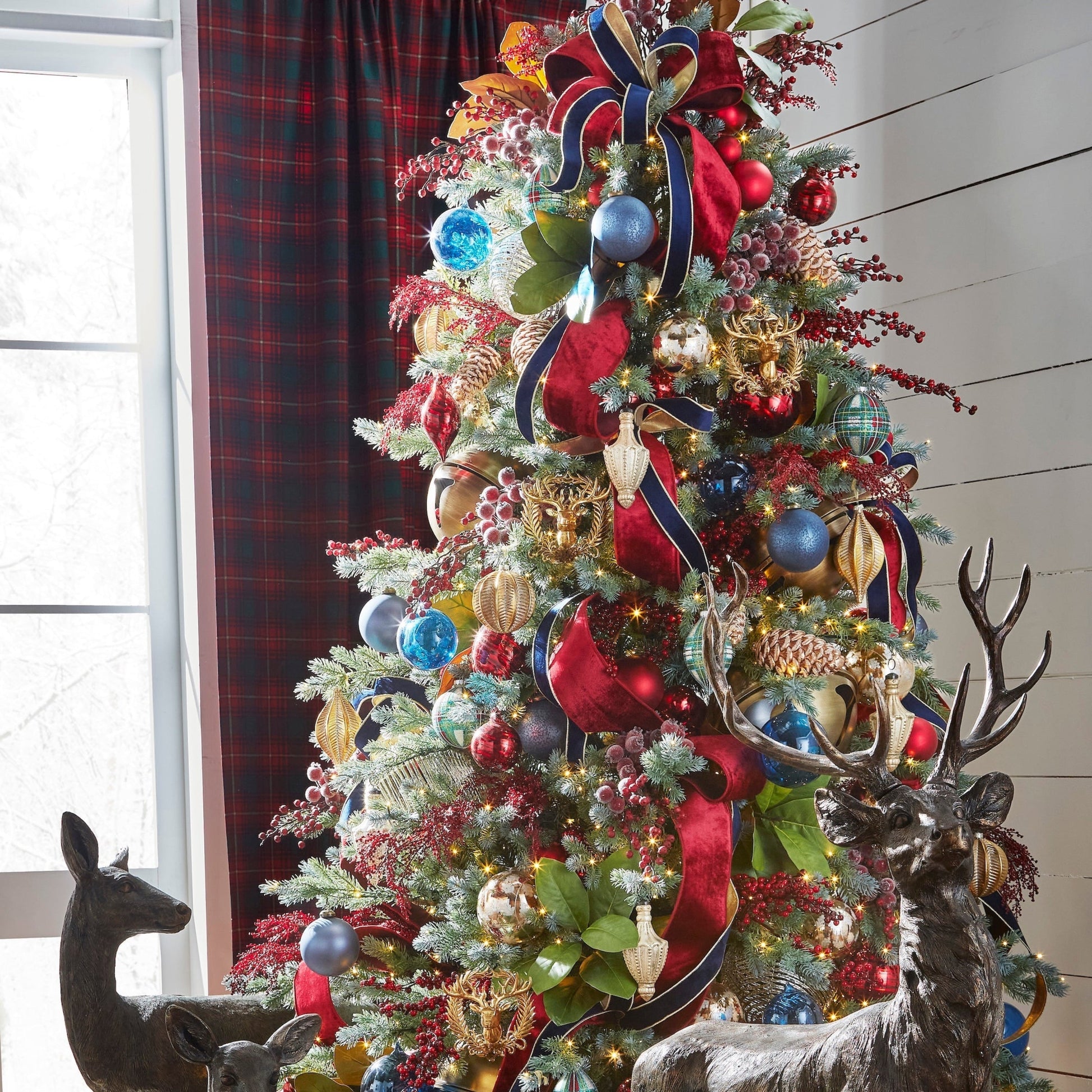 RAZ Imports 6" Gold Deer with Wreath Emblem Christmas Ornament