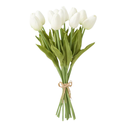 K&K Interiors 13" Real Touch Tulips Spring Flowers for Easter - 12 Stem Bundles