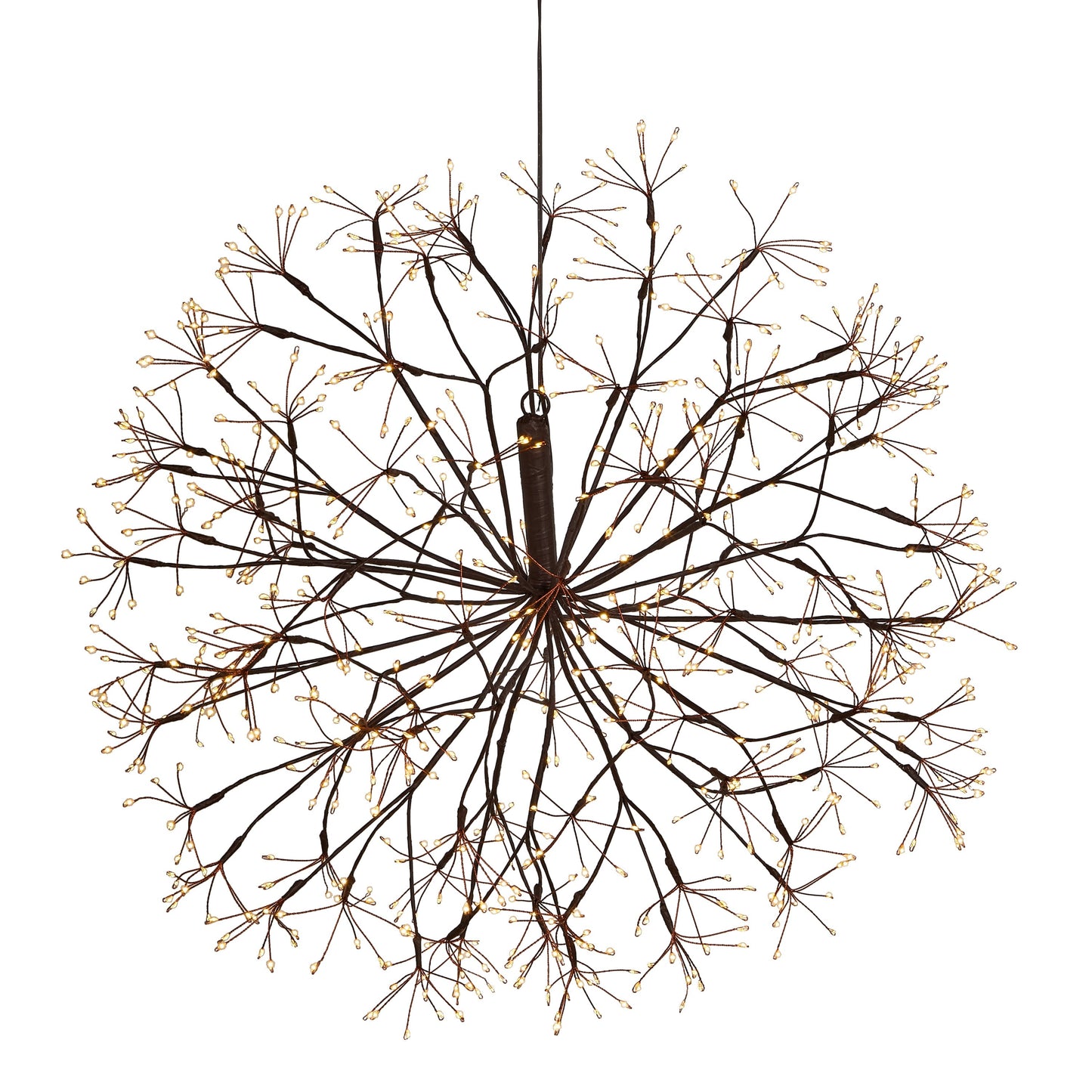 Starburst Pre-Lit Brown Christmas Orb with Warm White Twinkling LED Lights by RAZ Imports