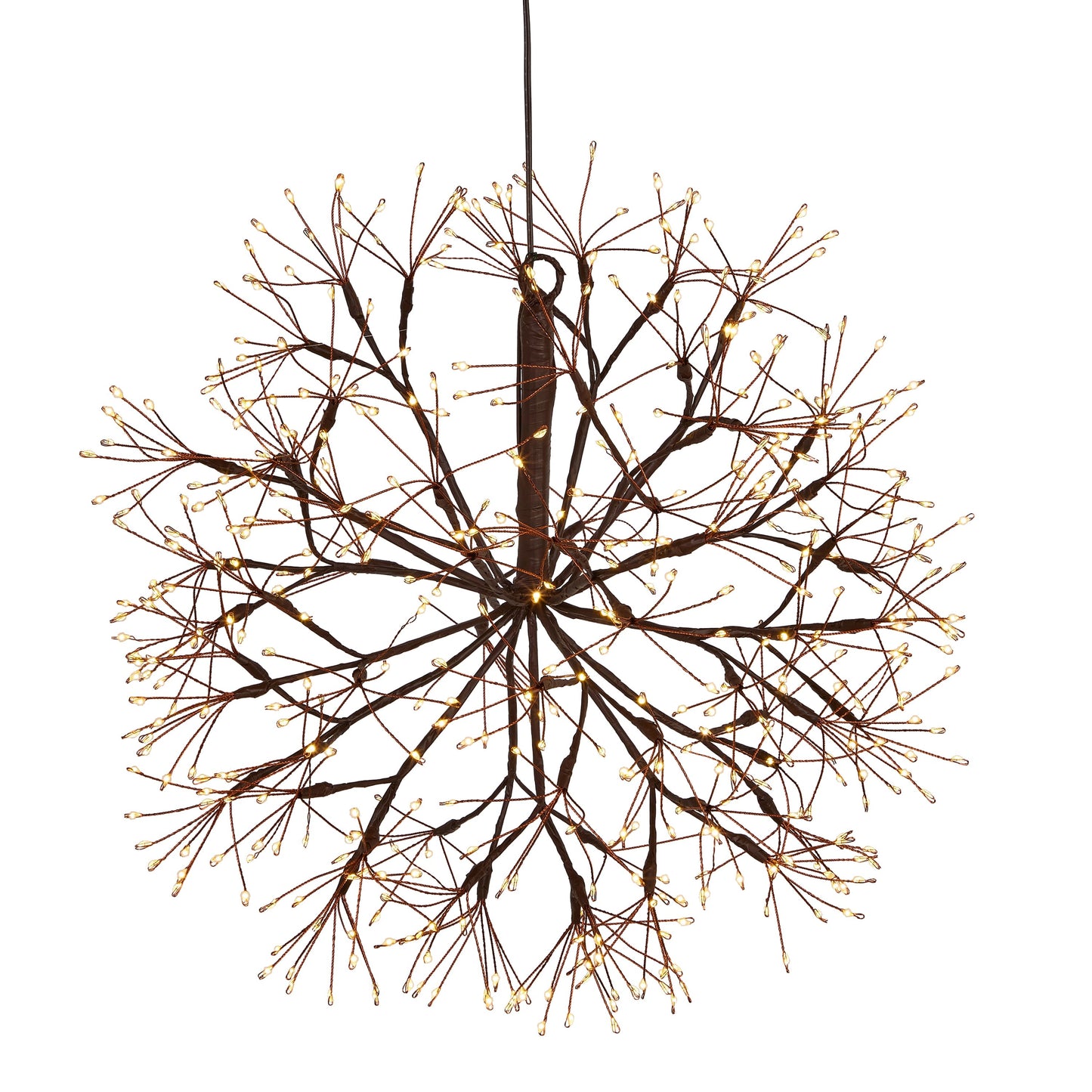 Starburst Pre-Lit Brown Christmas Orb with Warm White Twinkling LED Lights by RAZ Imports
