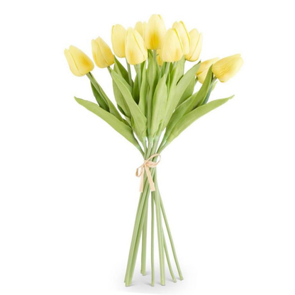 K&K Interiors 13" Real Touch Tulips Spring Flowers for Easter - 12 Stem Bundles