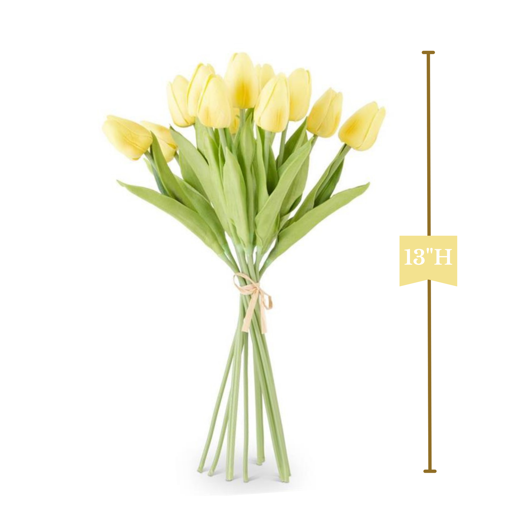 K&K Interiors 13" Real Touch Tulips Spring Flowers for Easter - 12 Stem Bundles