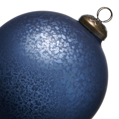 RAZ Imports 4" Blue Mercury Glass Ball Christmas Ornament - Set of 12