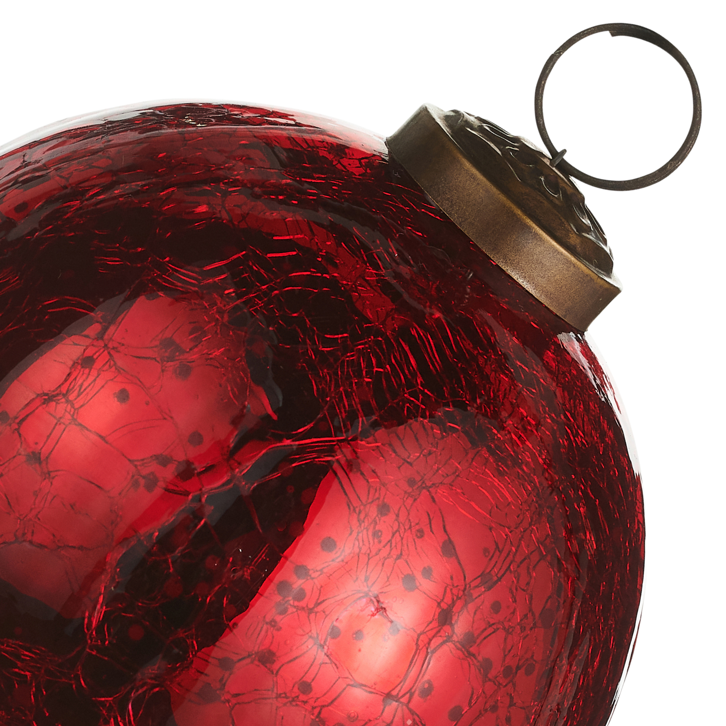 RAZ Imports 4" Marbled Shiny Red Glass Ball Christmas Ornament - Set of 8