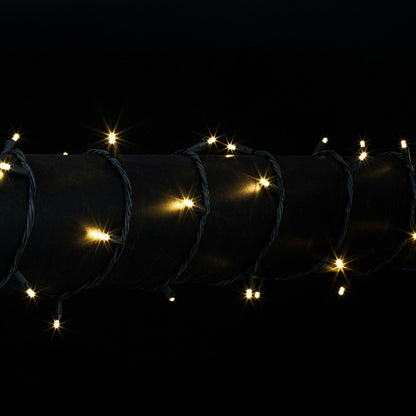 Indoor/Outdoor 100-Count LED Wide Angle Christmas String Lights, Warm White, Black Wire, 34', by Vickerman