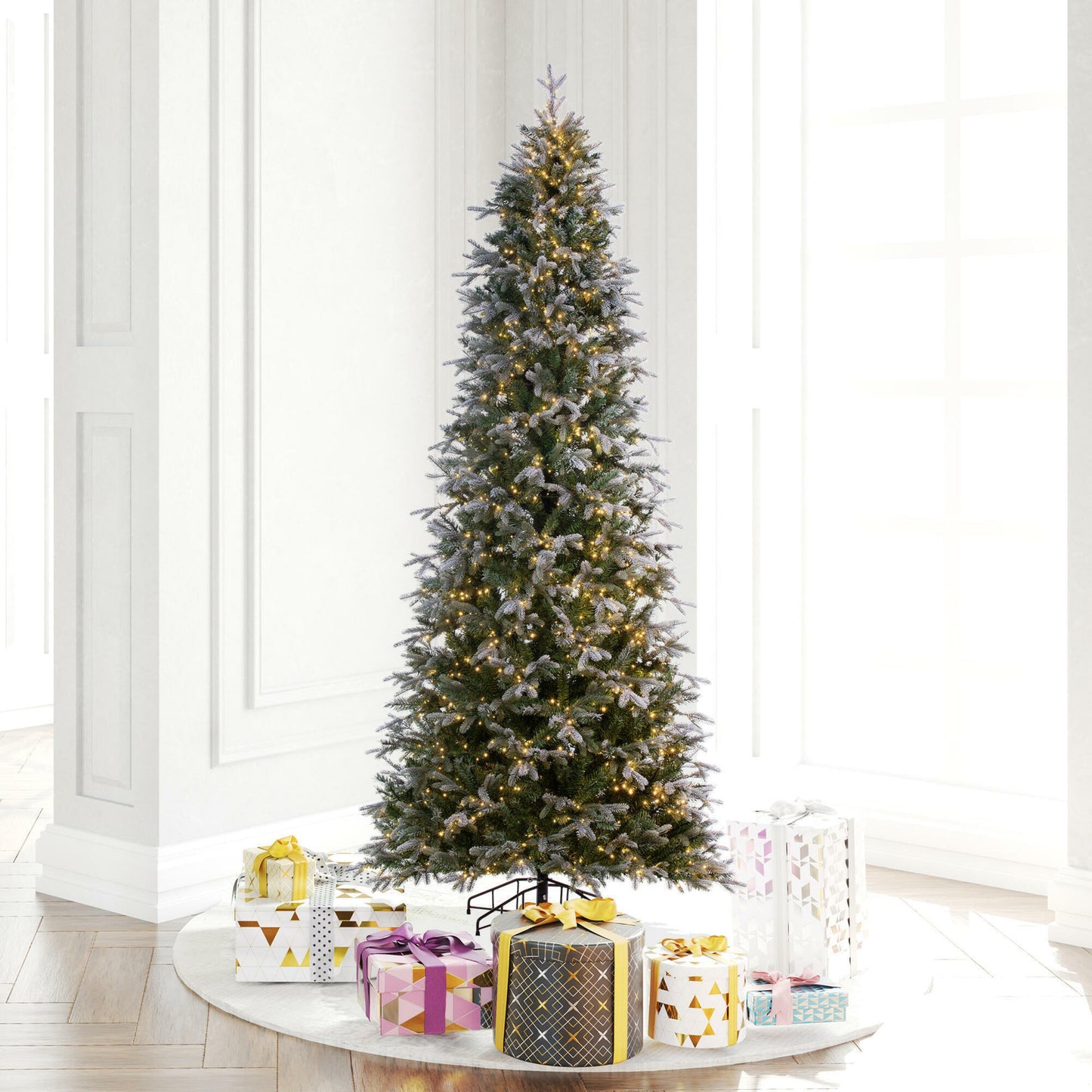 Frosted Douglas Fir Slim Artificial Christmas Trees
