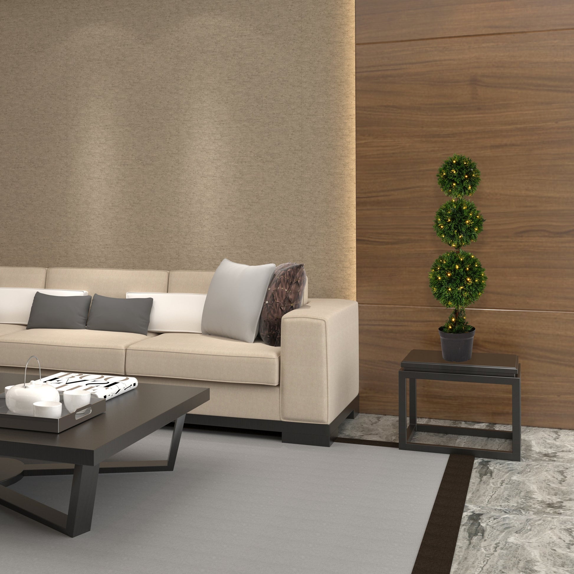 Outdoor Cedar Artificial Ball Topiary