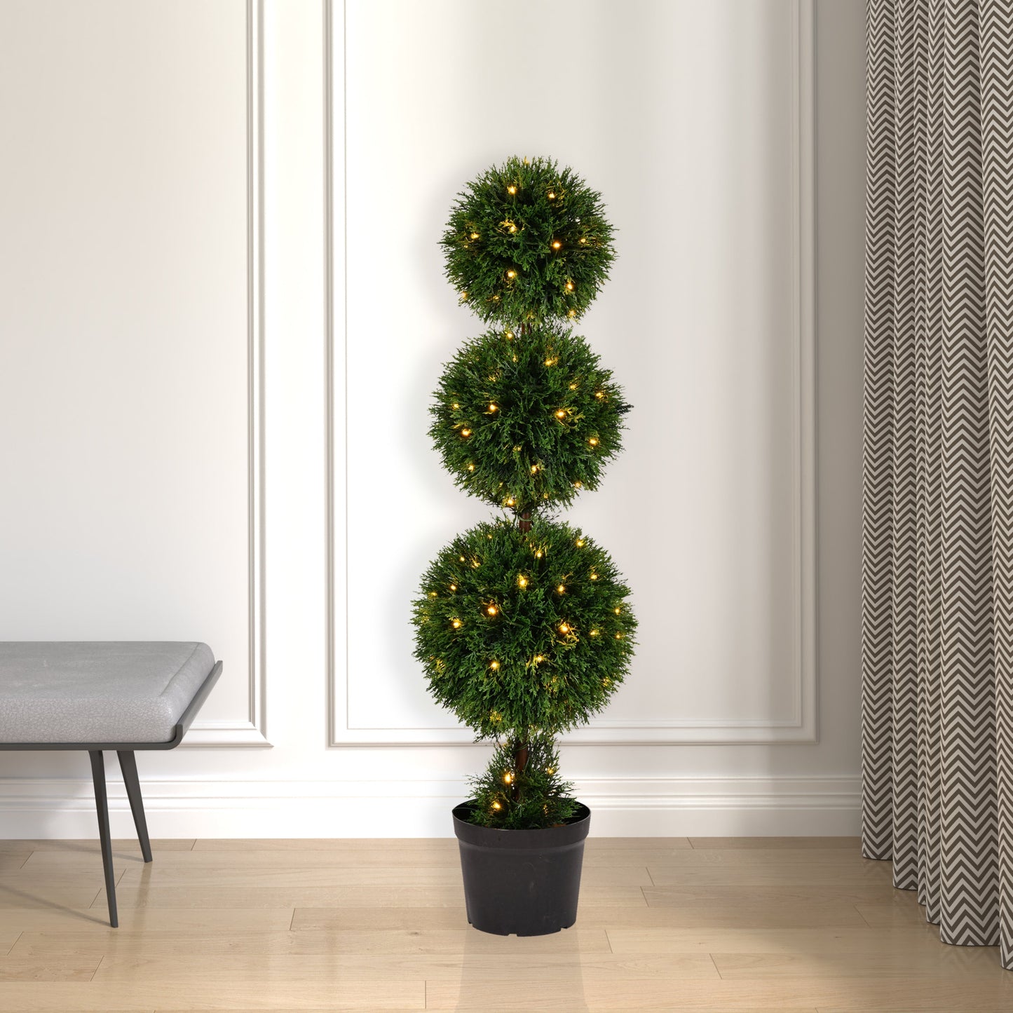 Outdoor Cedar Artificial Ball Topiary