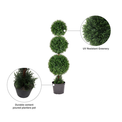 Outdoor Cedar Artificial Ball Topiary