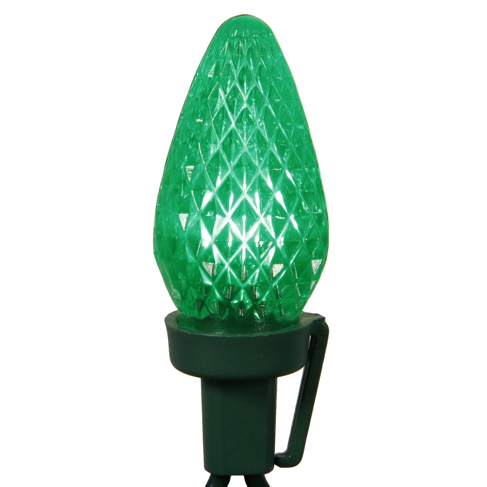 Indoor/Outdoor 25-Count LED C7 Christmas String Lights, Green Wire, 16’, by Vickerman
