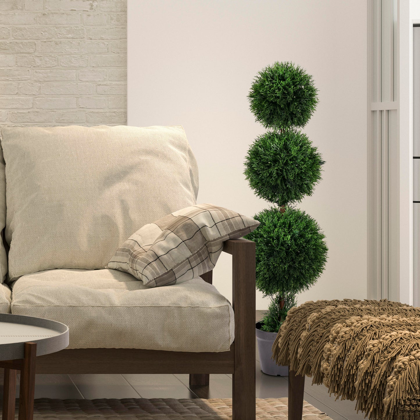 Outdoor Cedar Artificial Ball Topiary
