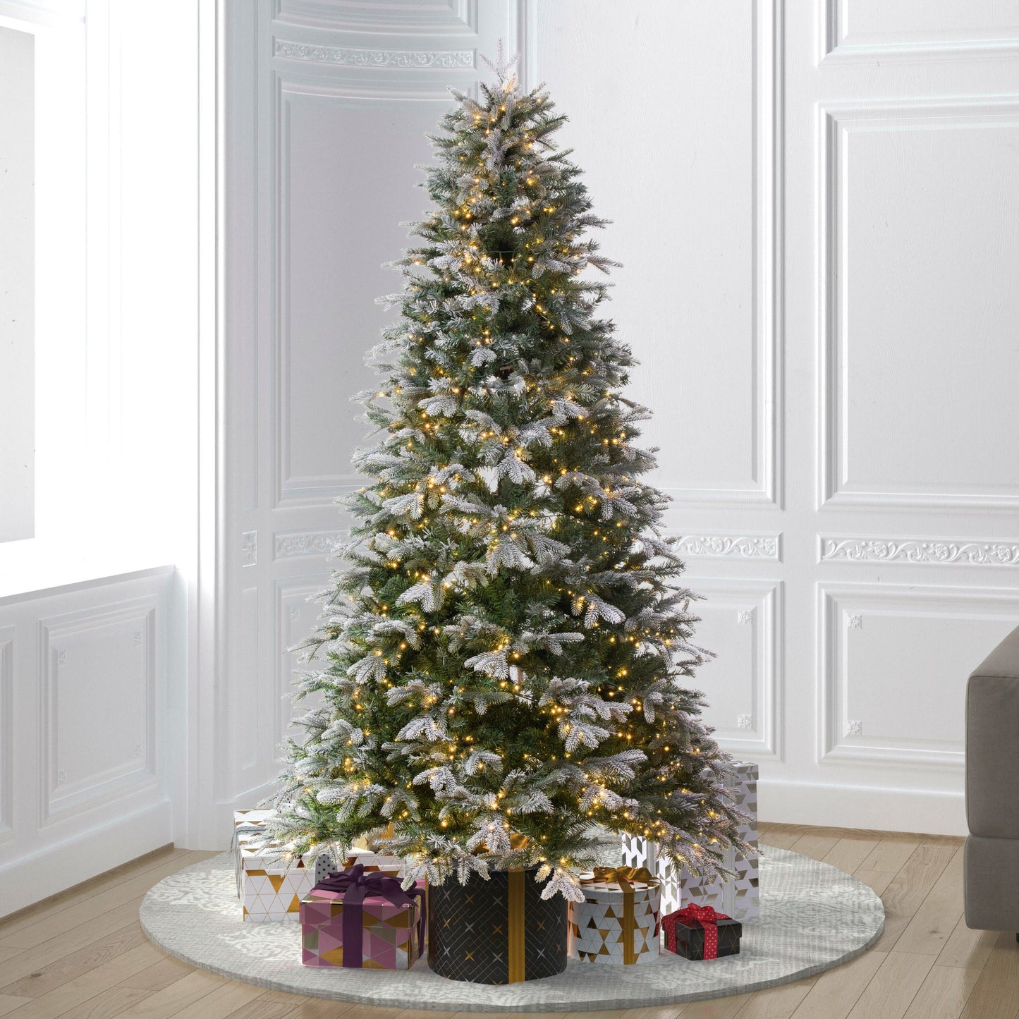 Frosted Douglas Fir Slim Artificial Christmas Trees
