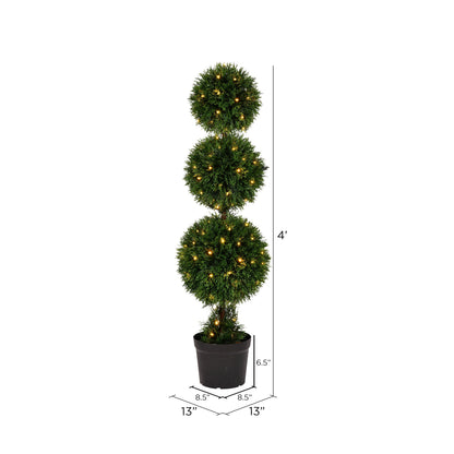 Outdoor Cedar Artificial Ball Topiary